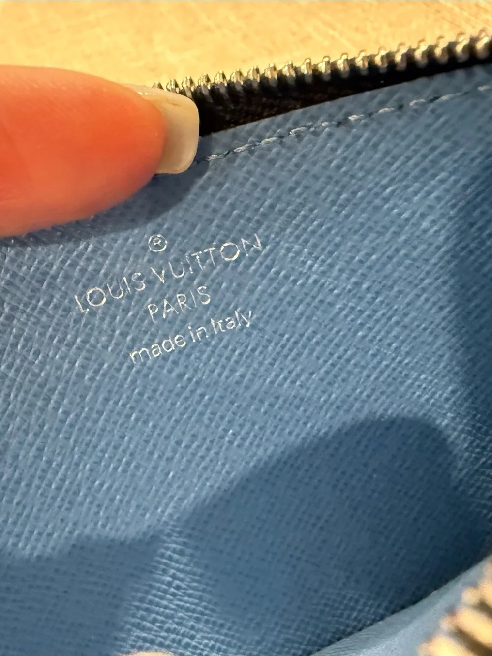 Louis Vuitton Men’s Blue Limited Edition Monogram Card Holder with Zip